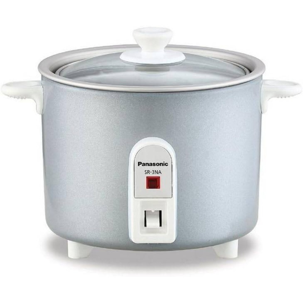 Panasonic SR-3NA Silver Automatic Rice Cooker 1.5 Cup Non-Stick Glass Lid